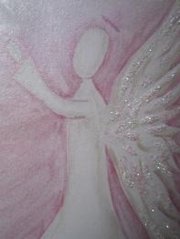 Pink Watercolour Angel Art